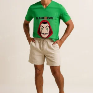 Green La Casa De Papel Print T-Shirt for Men – Premium Cotton Casual Wear